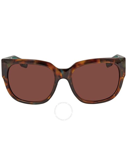 Costa Del Mar Brown Waterwoman Copper Polarized Polycarbonate Cat Eye Sunglasses Wtw 250 Ocp 55