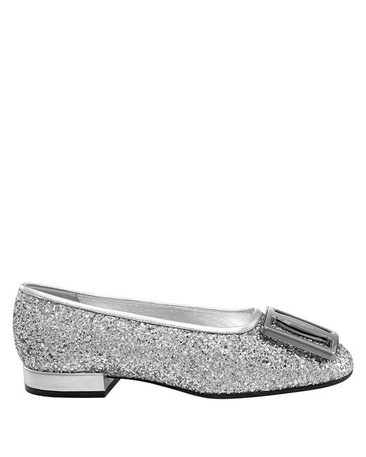 Ferragamo Metallic Salvatore Ladies Chunky Buckle Ballet Flat, Brand Size 5.5 Us Size 5.5