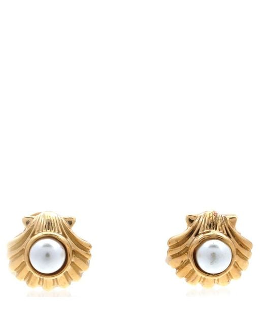 Pandora Metallic Ladies Sterling Disney The Little Mermaid Seashell Stud Earrings