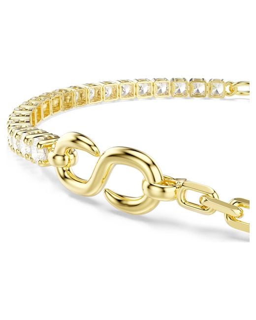 Swarovski Metallic Matrix 18K Plated Round Cut Bracelet for men