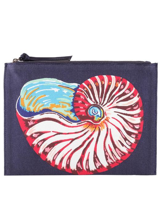 Inoui Edition Blue Nautilus Print Pouch