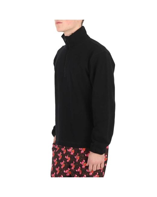 Moschino Black Quarter Zip Cotton Sweatshirt for men