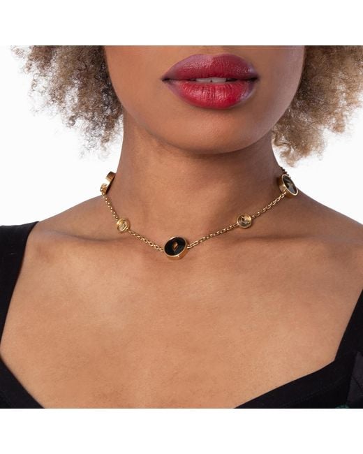 Burberry Metallic Hollow Onyx-Tone Necklace