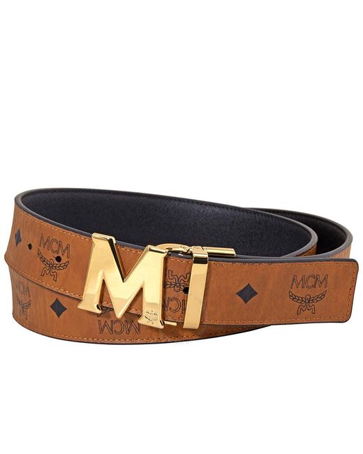 MCM Blue Reversible And Adjustable Belt for men
