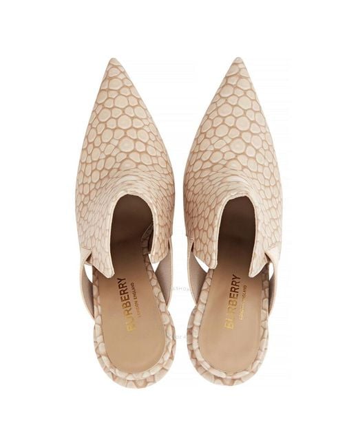 Burberry Natural Stingray Print Leather Point-toe Mules