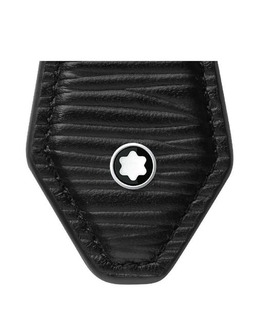 Montblanc Black Diamond Shaped Leather Keychain