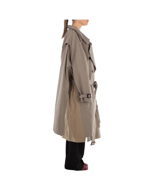 Balenciaga Natural Ladies Double Sleeve Trench Coat, Brand
