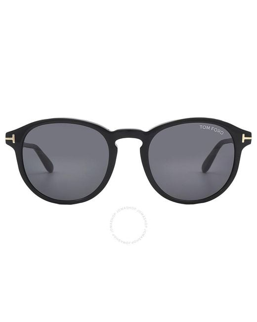 Tom Ford Blue Dante Smoke Round Sunglasses Ft0834 01a 52 for men