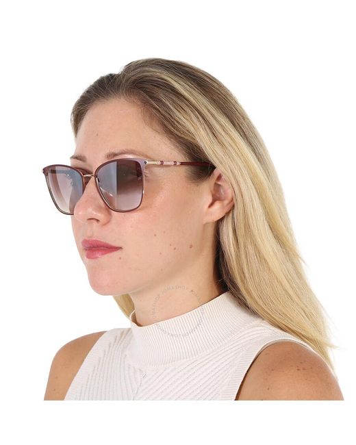 Carolina Herrera Brown Shaded Square Sunglasses Ch 0030/s 0noa/nq 56