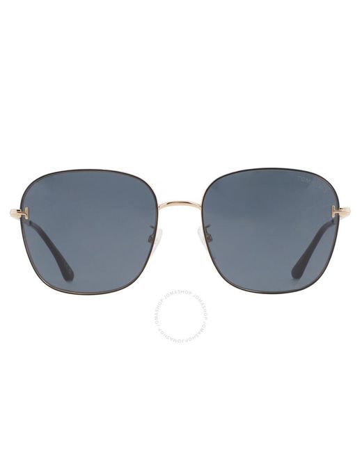 Tom Ford Grey Blue Square Sunglasses Ft0888-k 01a 59