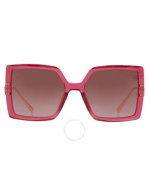 Chopard Pink Brown Gradient Square Sunglasses Sch334m 0afd 56
