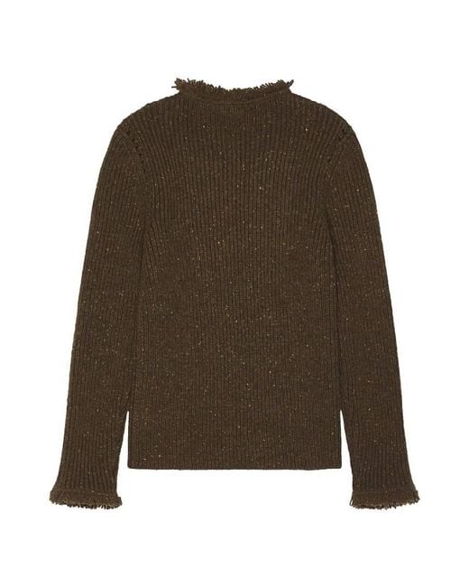 Burberry Brown Fringe Trim Wool Jumper for men