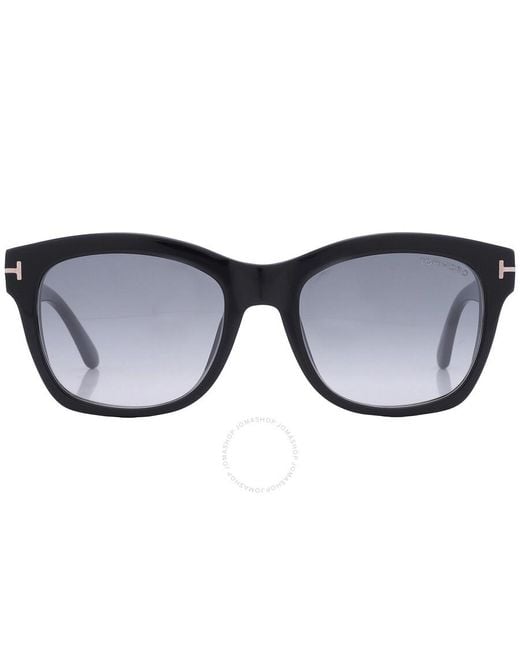 Tom Ford Black Lauren Smoke Mirror Square Sunglasses Ft0614 01c 52