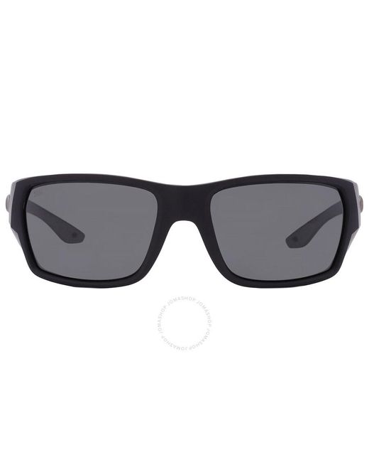 Costa Del Mar Gray Tailfin Grey Polarized Glass Rectangular Sunglasses 6s9113 911301 57 for men