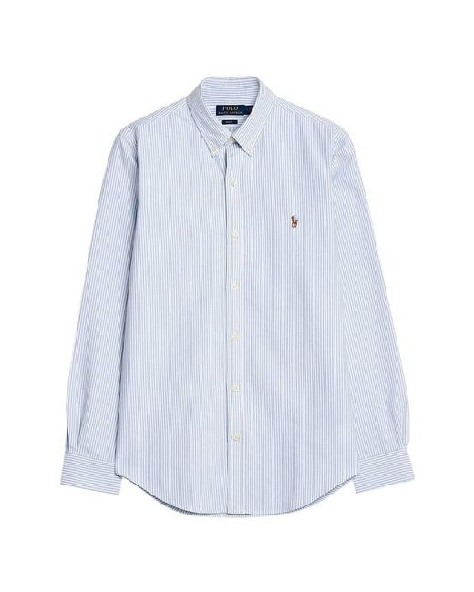 Polo Ralph Lauren Blue Striped Cotton Oxford Shirt for men