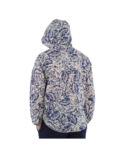 Moncler Blue Ebizo Floral Cotton Hooded Jacket for men