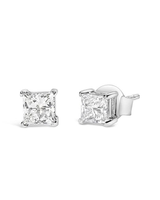 Haus of Brilliance Metallic 14K 3/4 Cttw Princess Cut Lab Grown Diamond Solitaire Stud Earrings (F-G, Vs2-Si1)