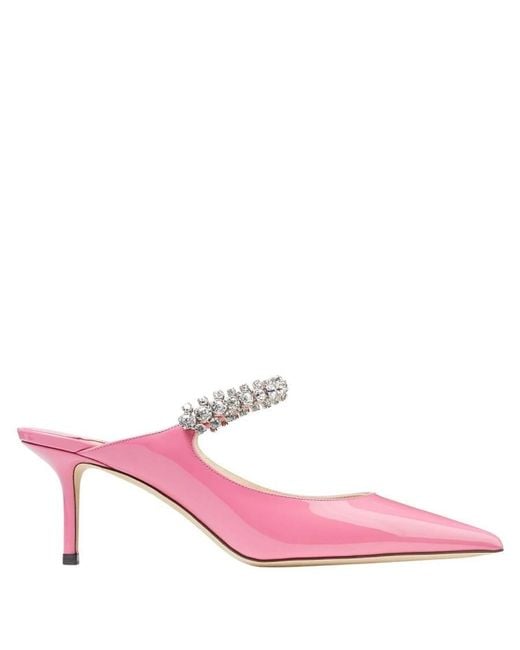 Jimmy Choo Pink Bing 65 Patent Leather Mules, Brand Size 35 Us