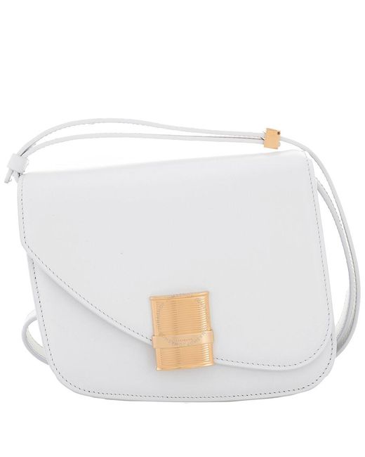 Ferragamo White Fiamma S Shoulder Bag