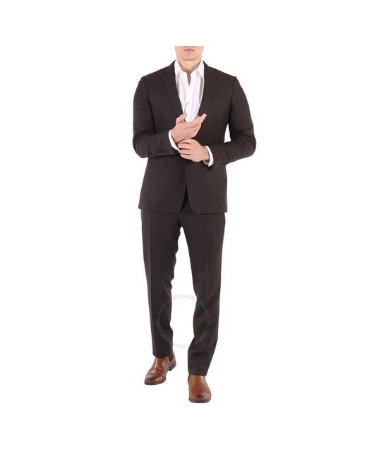 Burberry Black Dark Slim Fit Puppytooth Check Wool Suit for men