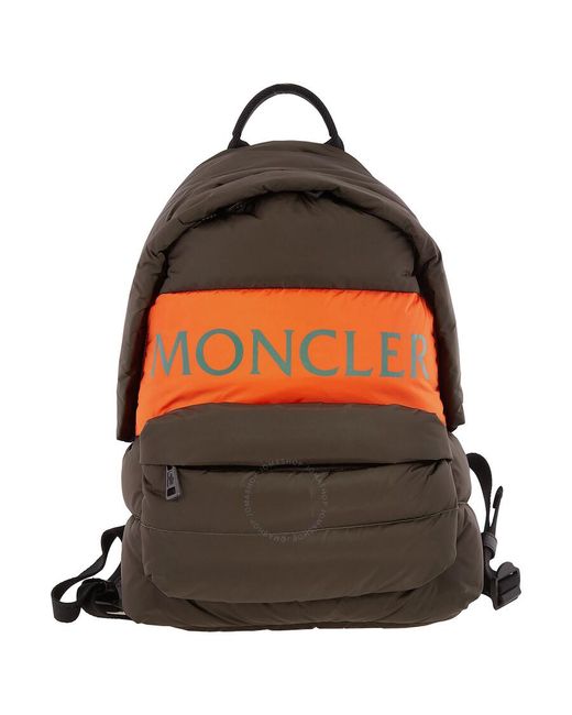 Moncler Black Olive Down Backpack for men