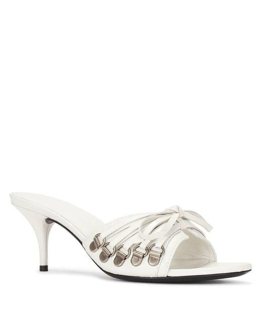 Balenciaga Natural Cagole 70 Leather Mule Sandals, Brand Size 40 Us