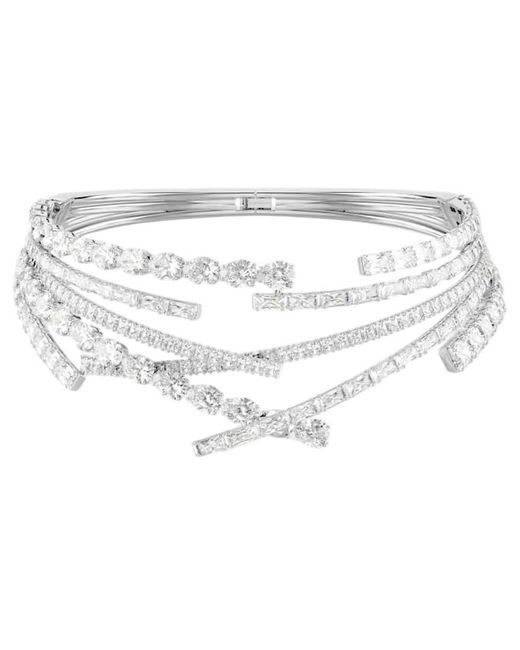 Swarovski White Matrix Rhodium Plated Choker