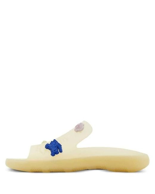 Burberry Yellow Stingray Applique-Detail Slides, Brand Size 39 (Us for men