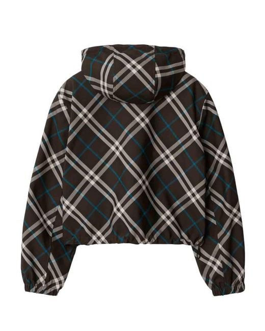 Burberry Black Check Reversible Cropped Jacket