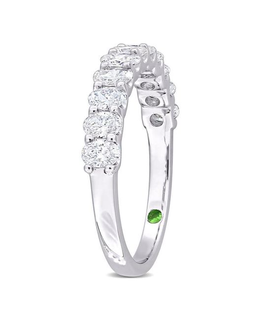 Created Forever Metallic 1Ct Tdw Oval Lab-Created Diamond And Tsavorite Accent Semi-Eternity