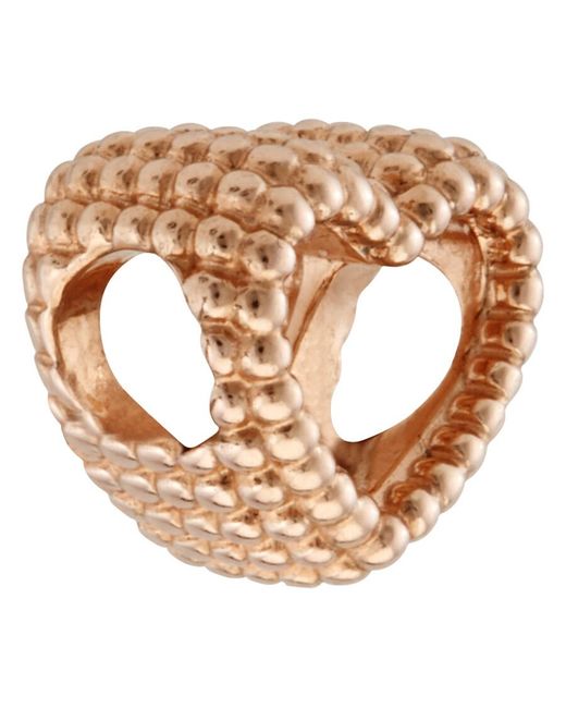 Pandora Metallic 14K Rose-Plated Beaded Open Heart Charm