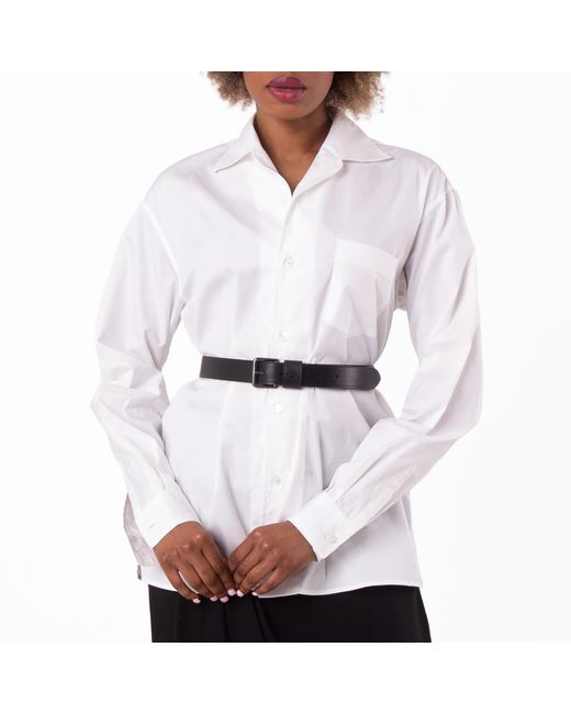 Bally White Embroidered Logo Button-Up Shirt