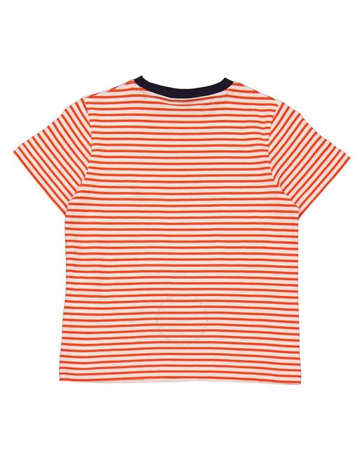 Save The Duck Pink Kids Traffic Yasu Stripe Print Cotton T-shirt