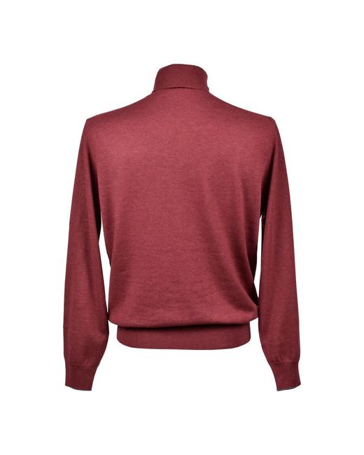Brunello Cucinelli Red Burgundy Cashmere Turtleneck Sweater, Brand Size 50 (Us for men