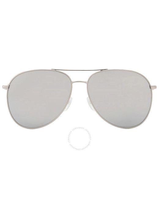 Longchamp White Silver Mirror Pilot Sunglasses Lo139s 043 59