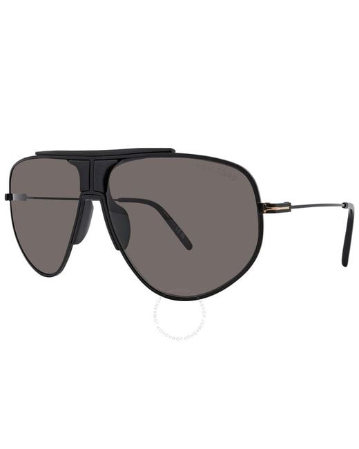 Tom Ford Gray Addison Smoke Pilot Sunglasses for men