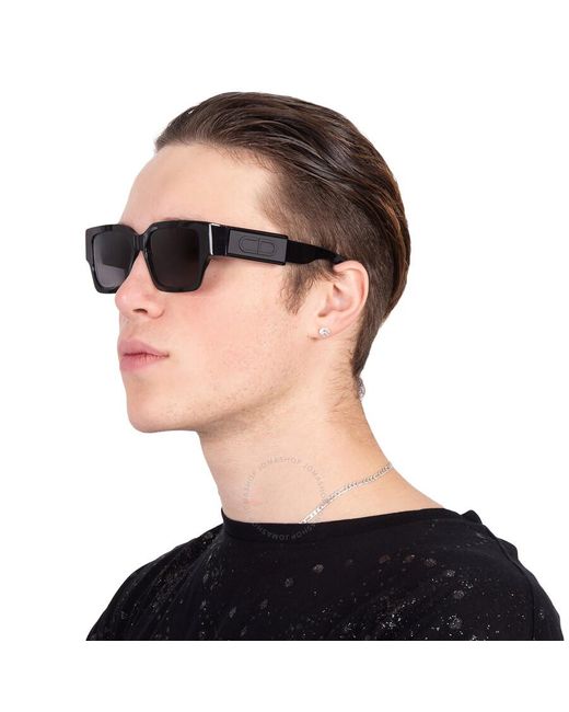 Dior Black Grey Square Sunglasses Dm40013u 05v 55 for men