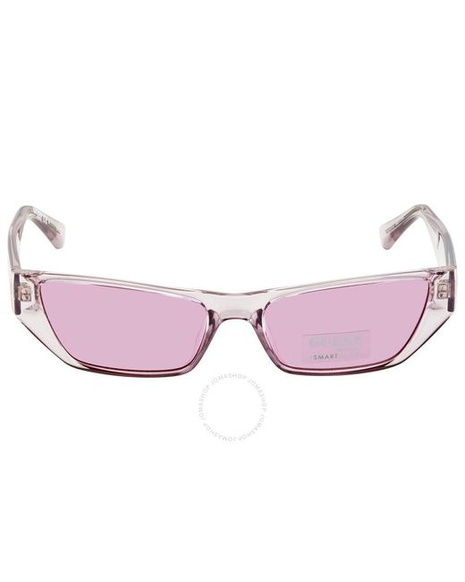 Guess Pink Violet Rectangular Unisex Sunglasses  81y 56