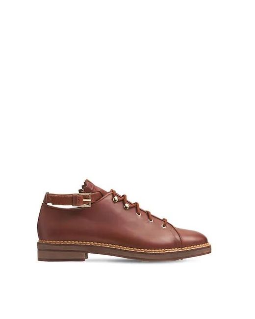 Max Mara Brown Hayle Leather Lace-up Shoes