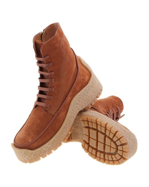 Ferragamo Brown Rugged Platform Lace-Up Boots for men