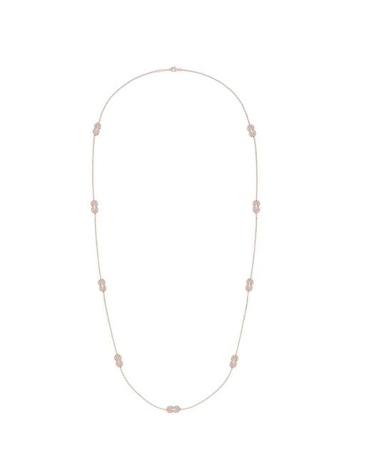 Fred White Infinie 18K Rose 1.90 Ct Diamond Long Necklace
