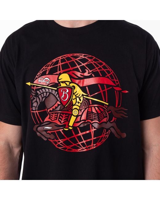 Burberry Black Equestrian Knight Graphic T-Shirt for men