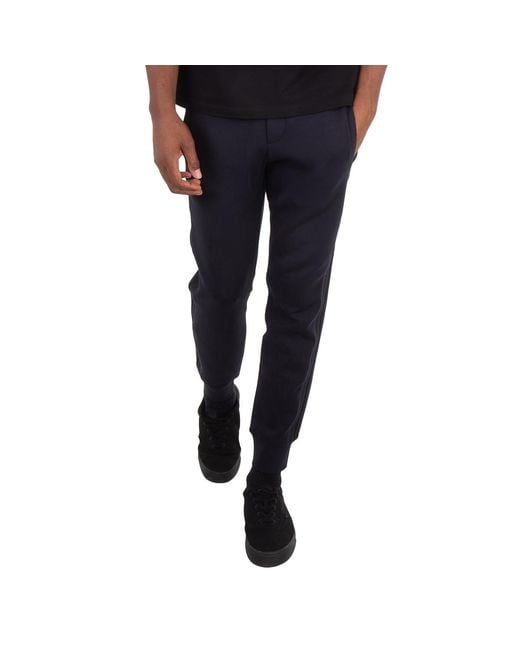 Emporio Armani Blue Elasticated-Waist Drawstring Joggers for men