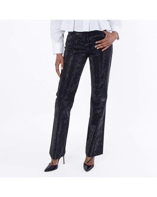 Ferragamo Black Ferragamo Crystal Embellished Trousers