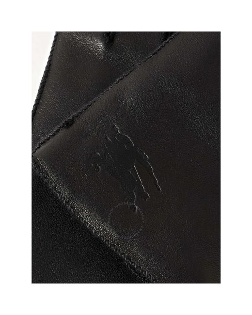 Burberry Black Ekd Debossed Leather Gloves