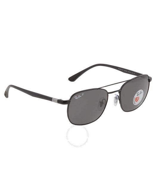 Ray-Ban Polarized Dark Gray Square Sunglasses 0