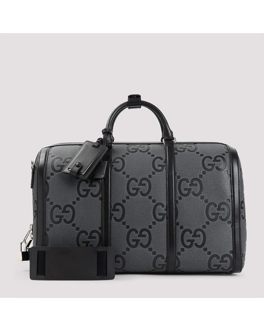Gucci Black Jumbo Gg Leather Travel Bag for men