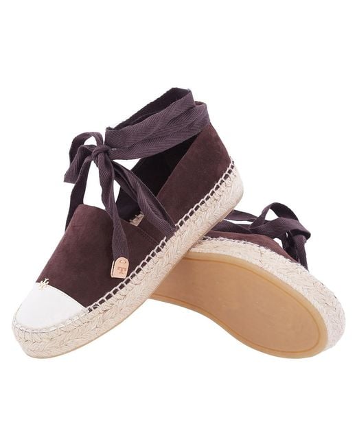 Tory Burch Brown Cap-Toe Espadrilles
