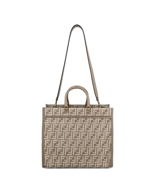 Fendi Metallic Sunshine Ff-Pattern Print Tote Bag