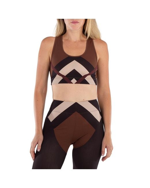 Burberry Black Dark Birch Immy Chevron Check Print Cropped Top